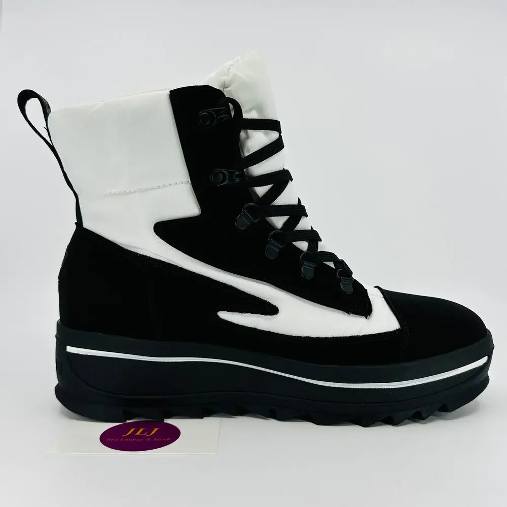 Pajar Women's Talya Color Block Lace Up Winter Snow Boots White/Black Size 9